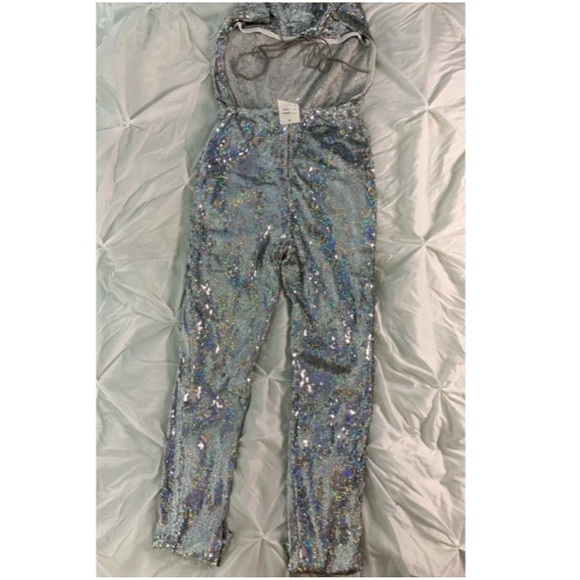 Lace up sequin jumpsuit - Picture 2 of 3